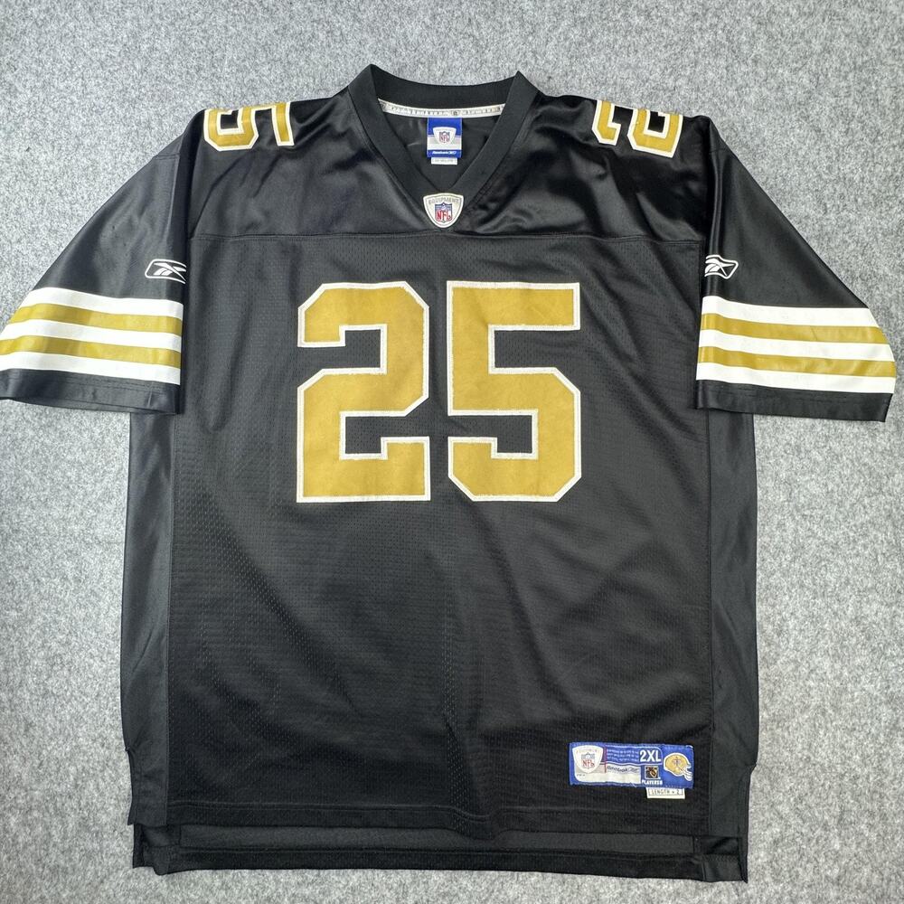 VTG New Orleans Saints Jersey Mens 2XL Black NFL Football Reggie Bush 25 Reebok